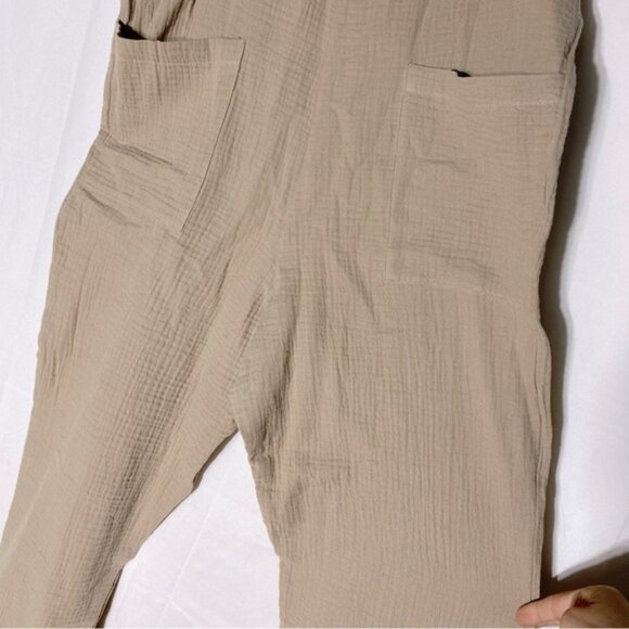 Smash + Tess for The Jilly Box Beige Organic Cotton Romper Jumpsuit S NWT - Picture 9 of 16